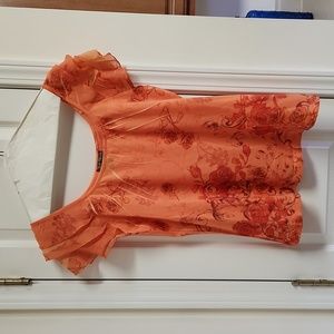 Jane Ashley orange top